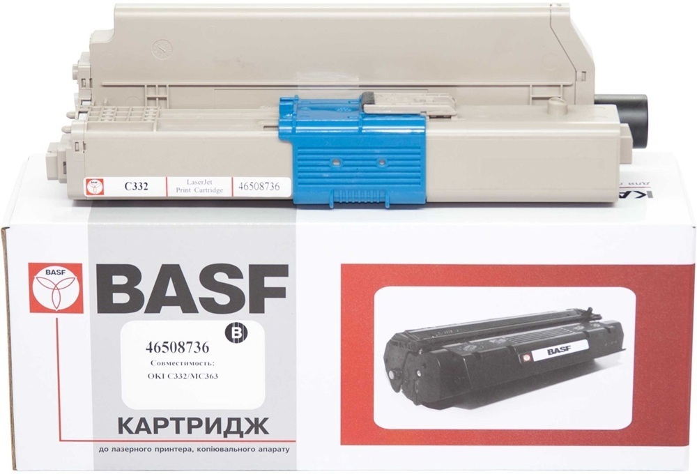 Тонер-картридж BASF OKI C332/MC363 Black 46508736 (KT-46508736) фото1
