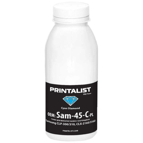 Тонер Printalist SamsungCLP-300/310,CLX-2160/3160 45г Cyan (Sam-45-C-PL)