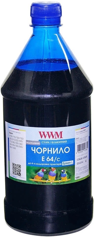 Чорнило WWM EPSON L110/L210/L355 Cyan Pigment 1000г (E64/C-4) фото1