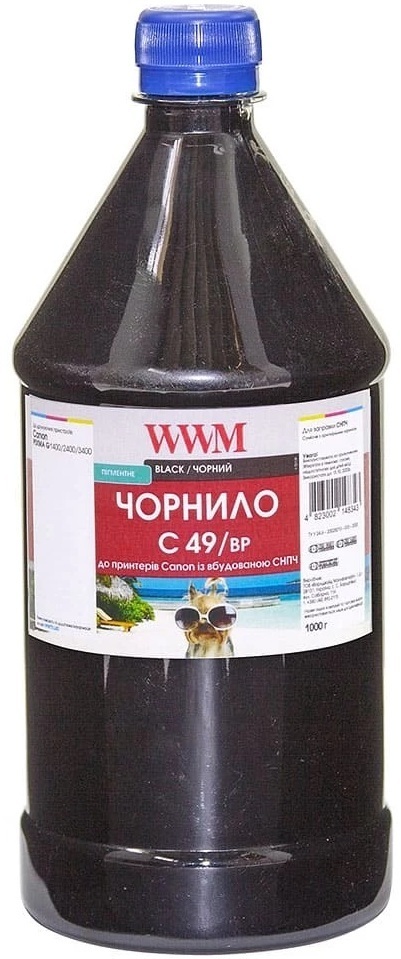 Чернила WWM Canon GI-490 Black Pigment 1000г (C49/BP-4) фото1