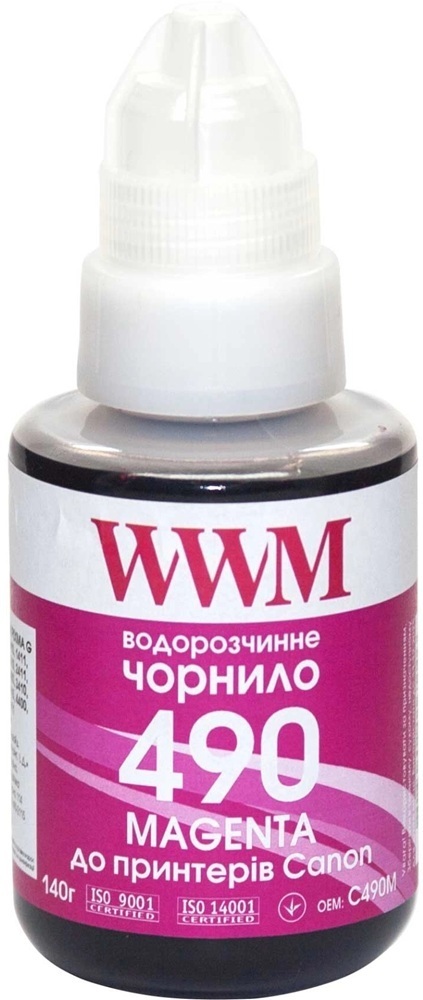 Чернила WWM Canon GI-490 Magenta Pigment 140г (C490M) фото1