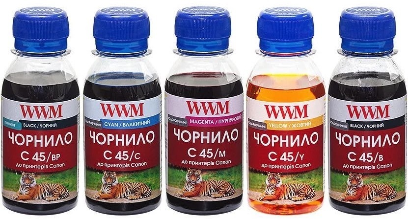 Чернила WWM CANON PGI450/CLI451 BP/B/C/M/Y Pigment 5х100г(C45SET-5) фото1