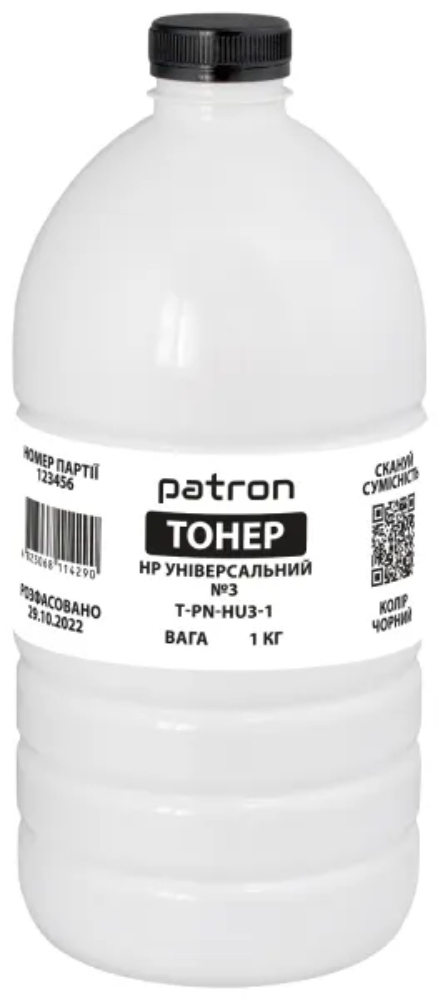 Тонер Patron HP LJ Universal №3 1кг (LJ P1005/P1505/P1102) (PN-HU3-1) фото1