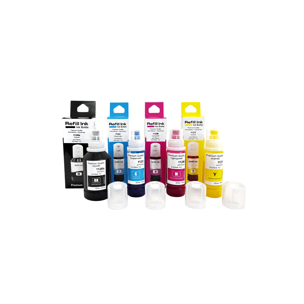 Чернила Premium Quality Epson 112 SET B127ml, C/M/Y 70ml (70264946) фото1
