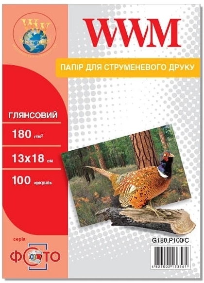 Фотобумага WWM 13x18 (G180.P100/C) фото1