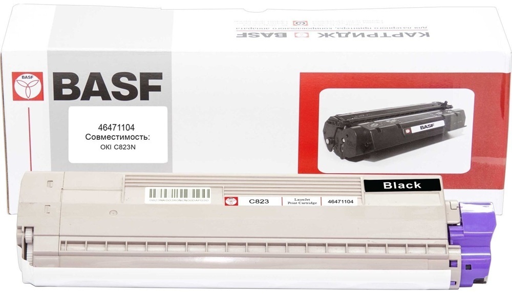Тонер-картридж BASF OKI C822/823/833dn Black 46471104 (KT-46471104) фото1
