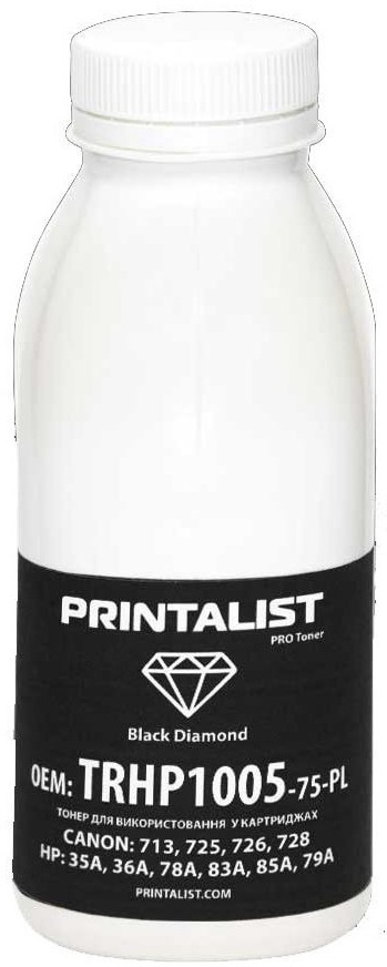 Тонер Printalist HP LJ P1005/1006/1505, 75г Black (TRHP1005-75-PL) фото1
