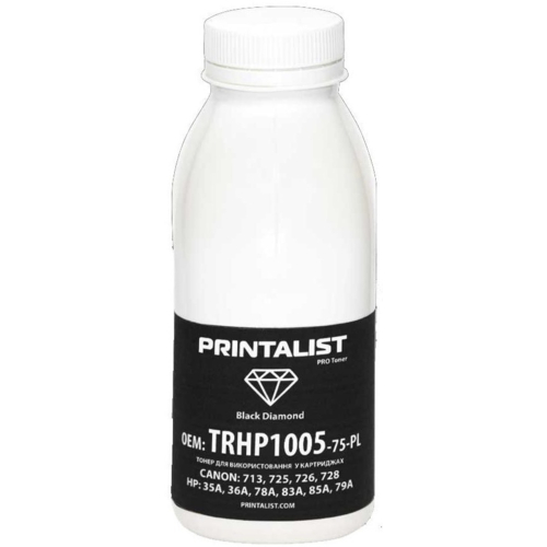 Тонер Printalist HP LJ P1005/1006/1505, 75г Black (TRHP1005-75-PL)