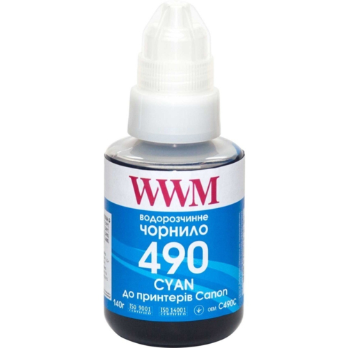 Чернила WWM Canon GI-490 Cyan Pigment 140г (C490C)
