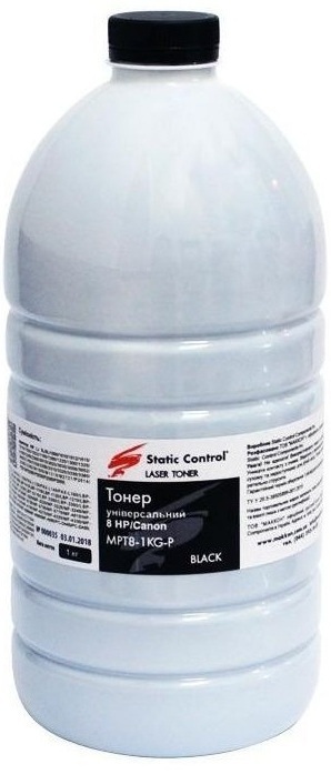 Тонер Static Control HP/Canon MPT8 Universal 1010/1012, 1кг (MPT8-1KG-P) фото1