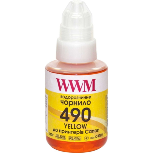 Чернила WWM Canon GI-490 Yellow Pigment 140г (C490Y)
