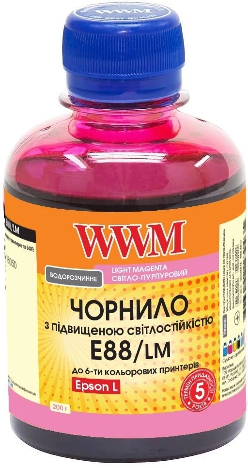 Чернила WWM Epson L8050/L18050 Light Magenta Pigment 200г (E88/LM)