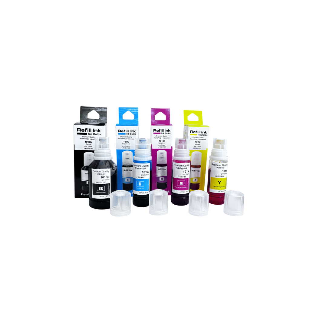 Чернила Premium Quality Epson 101 SET B127ml, C/M/Y 70ml (70264949) фото1
