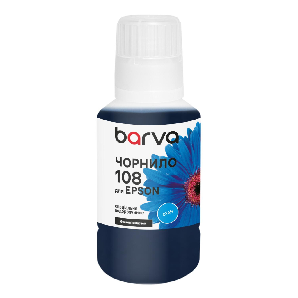 Чорнило Barva Epson 108 140 мл, cyan, special, OneKey (E108-1010) фото1