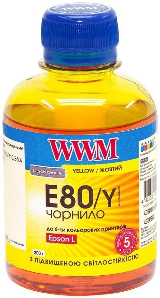 Чорнило WWM EPSON L800 Yellow Pigment (E80/Y) фото1