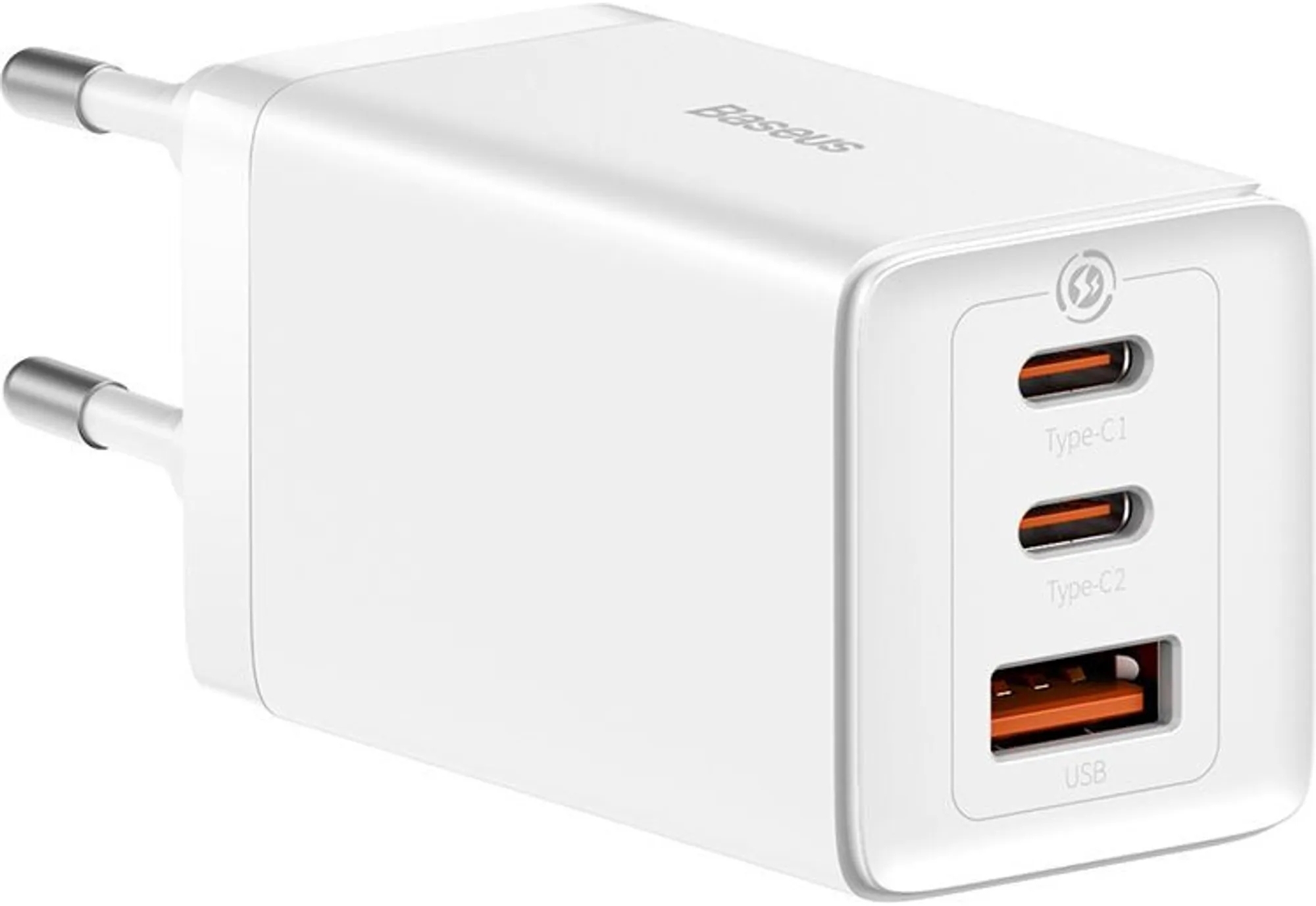 Зарядний пристрій Baseus 65W GaN5 Pro 2C+U(CCGP120202 ) бiл фото1