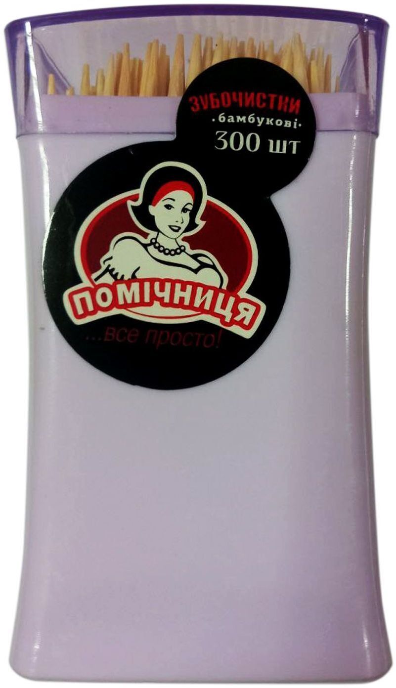 Зубочистки Помічниця Бамбукові 300 шт. (4820164968390) фото1