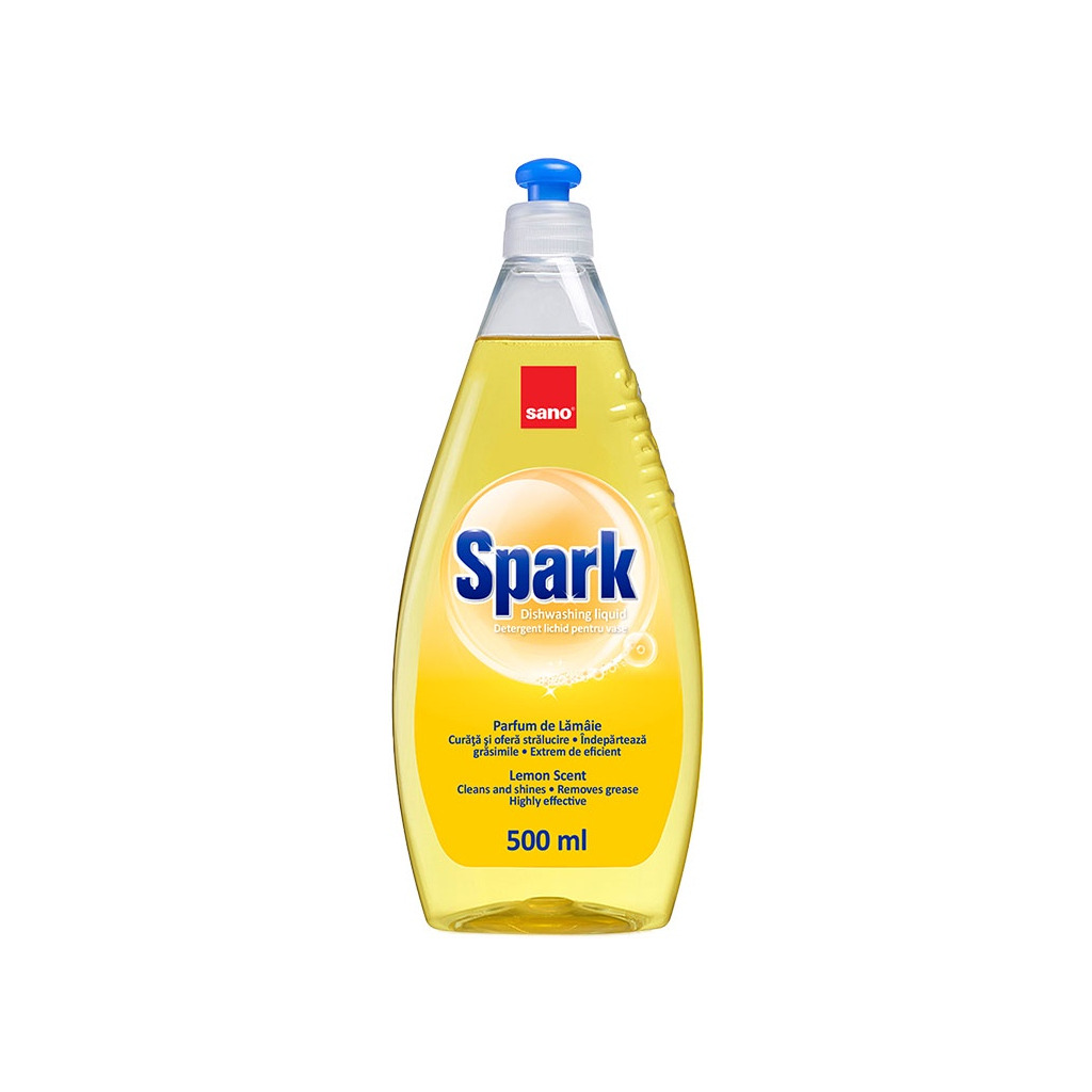 Засіб для ручного миття посуду Sano Spark Лимон 500 мл (7290005425936) фото1