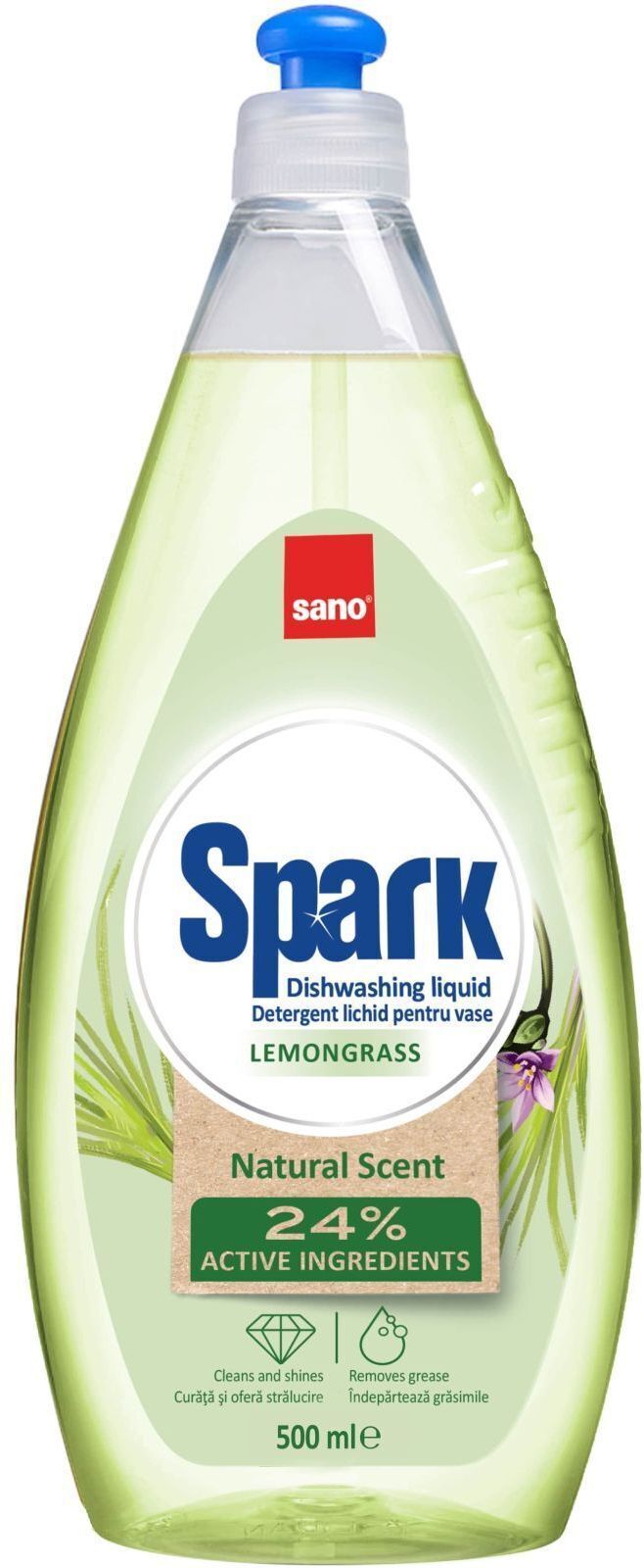 Средство для мытья посуды Sano Spark Лемонграс 500 мл (7290102993376) фото1