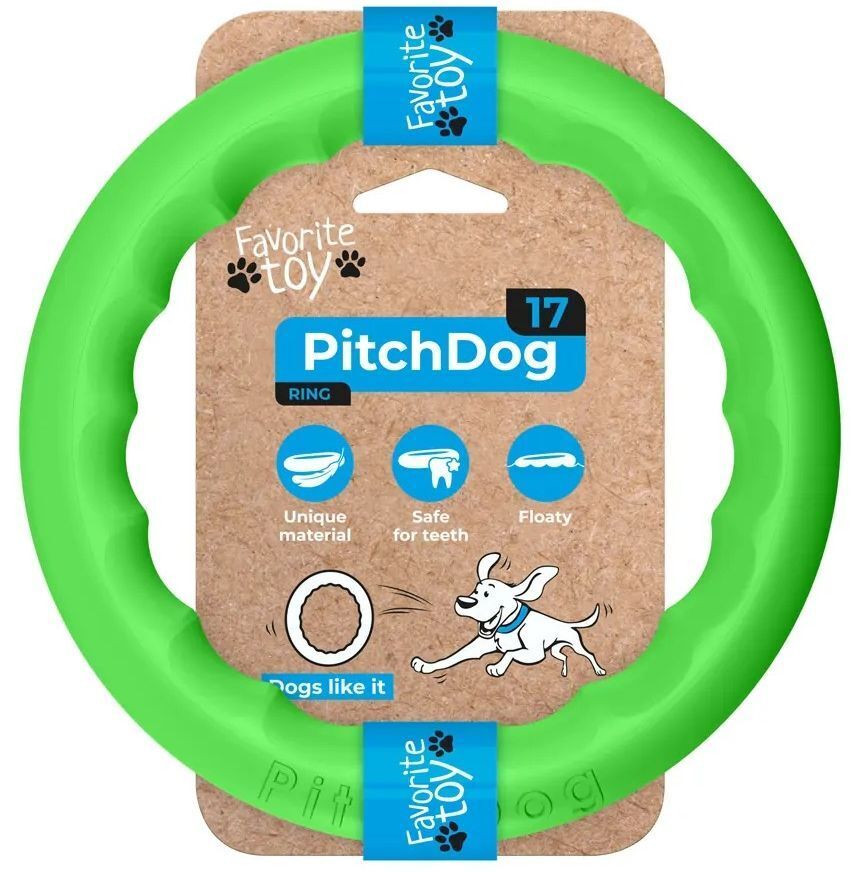 Іграшка для собак Collar PitchDog Кільце для апортування 17 см салатове (62365) фото1