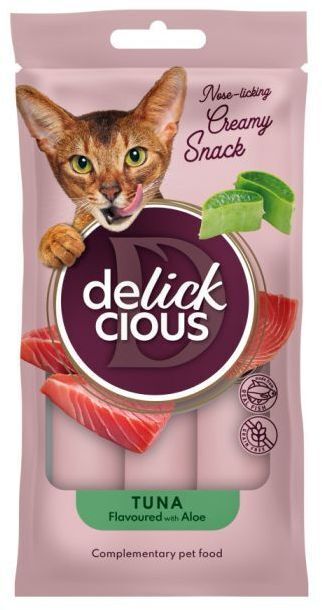 Лакомство для кошек Delickcious Тунец с добавлением алоэ 4 х 15 г (4820269141605) фото1