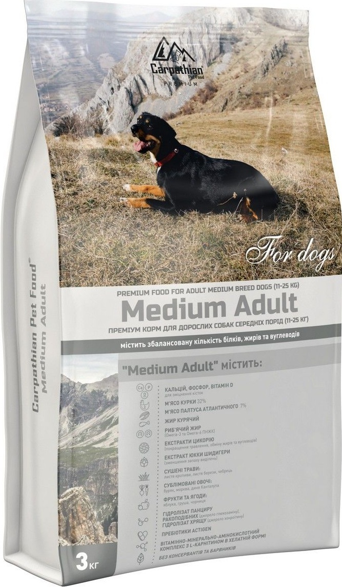 Сухий корм для собак Carpathian Pet Food Medium Adult 3 кг (4820111140848) фото1