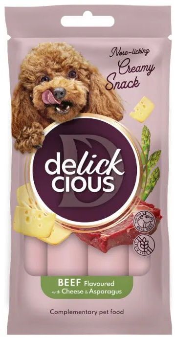 Лакомство для собак Delickcious говядина с добавлением сыра и спаржи 4х15 г (4820269145429) фото1