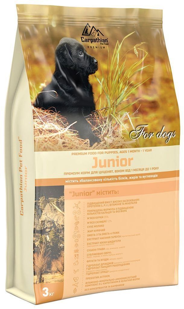 Сухой корм для собак Carpathian Pet Food Junior 3 кг (4820111140862) фото1