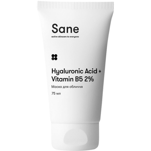 Маска для лица Sane Hyaluronic Acid + Vitamin B5 Moisturizing Face Mask С гиалуроновой кислотой 75 мл (4820266830205)