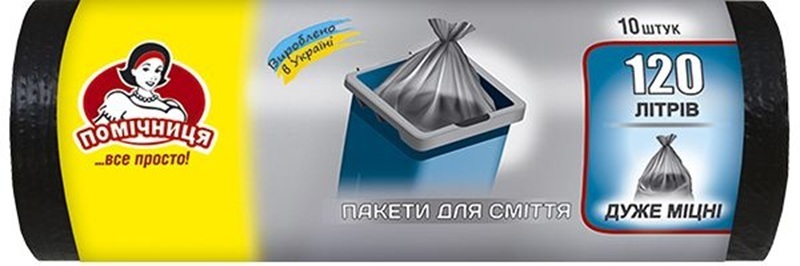 Пакеты для мусора Помощница 120 л 10 шт. (4820012340194) фото1