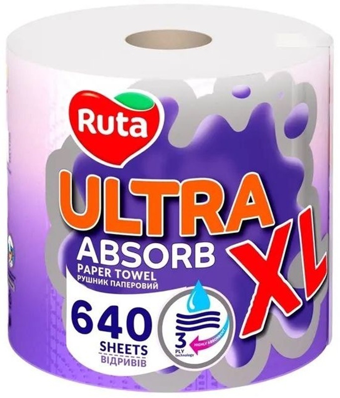 Бумажные полотенца Ruta Ultra XL 3 слоя 640 отрывов (4820202898153) фото1