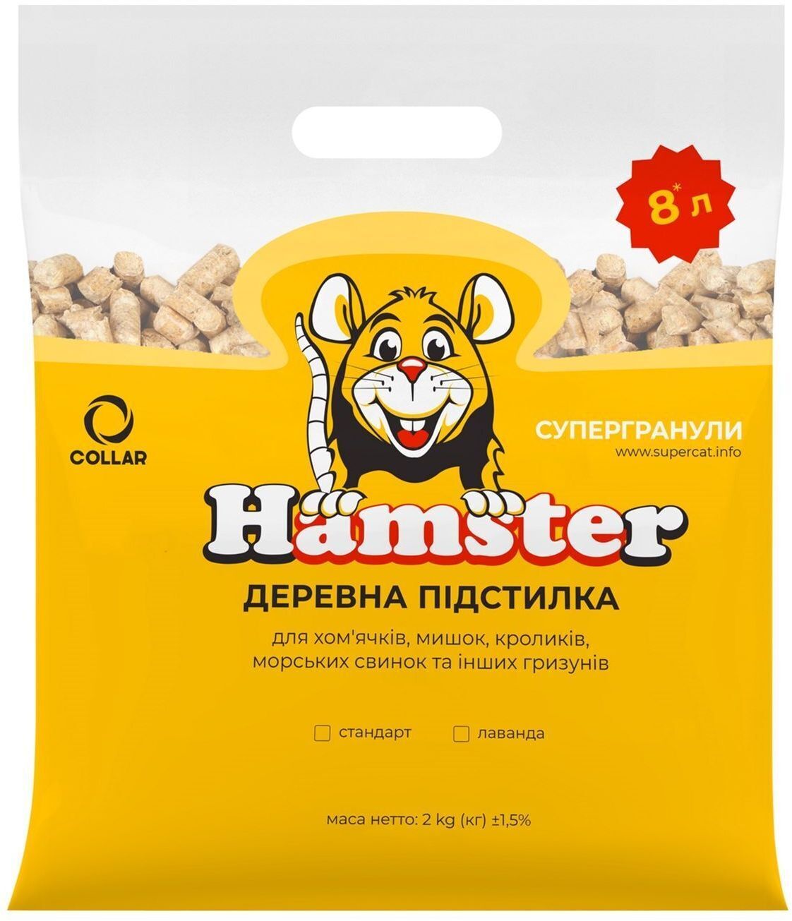 Наполнитель для туалета Super Cat Hamster Древесный впитывающий 2 кг (8121) фото1