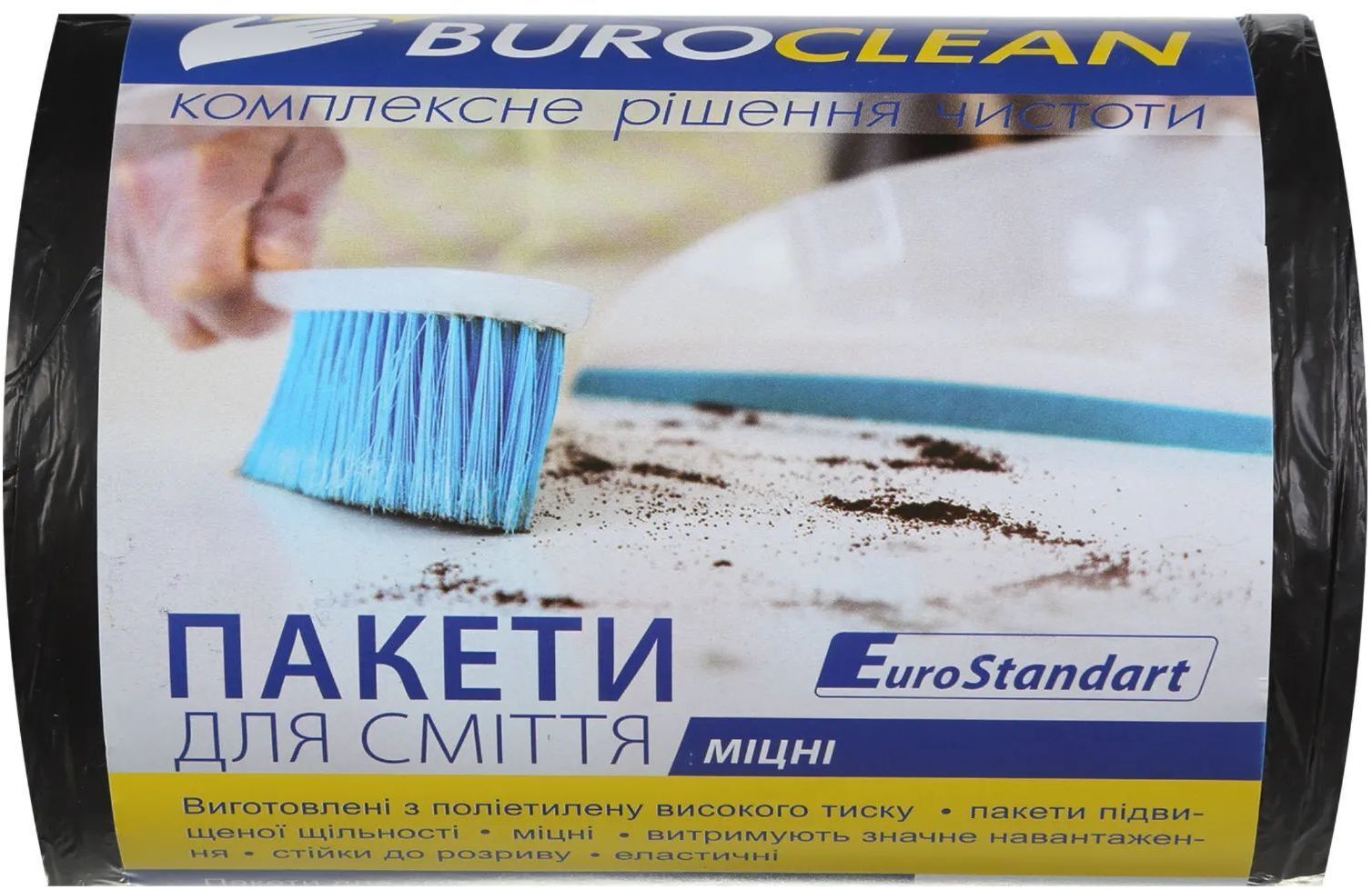 Пакеты для мусора Buroclean EuroStandart прочные черные 35 л 100 шт. (4823078922861) фото1