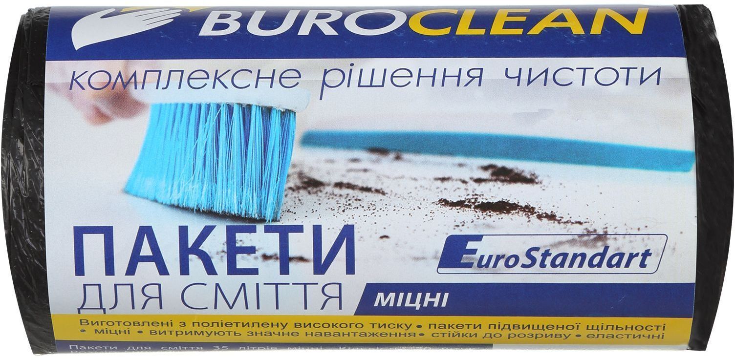 Пакеты для мусора Buroclean EuroStandart крепкие черные 35 л 50 шт (4823078922854) фото1