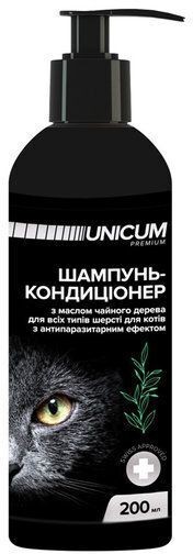 Шампунь для животных Unicum для кошек с маслом чайного дерева 200 мл (4820150202033) фото1