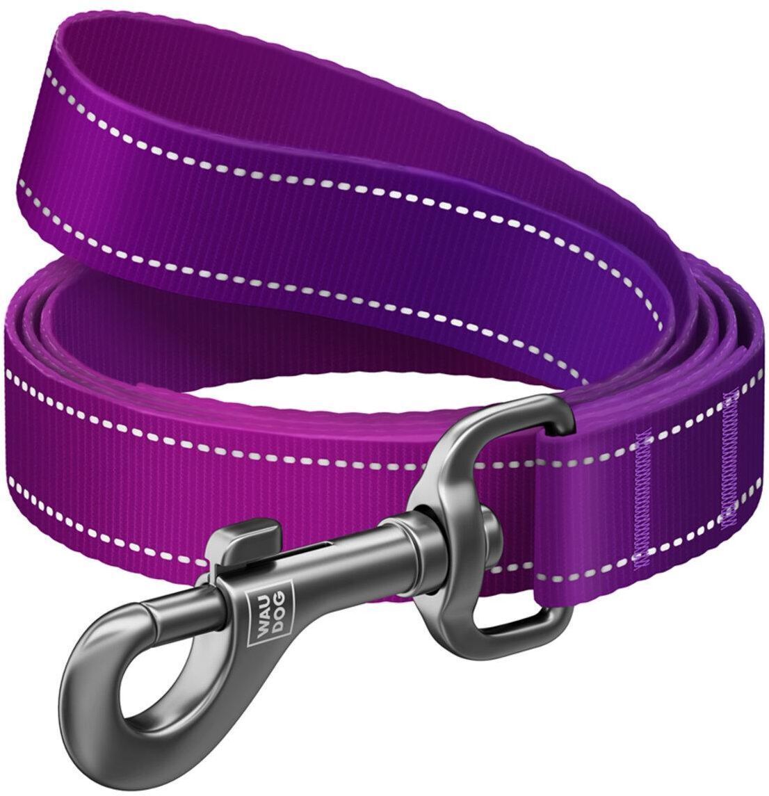 Повідець для собак WAUDOG Nylon Mono, світловідбивний M фіолетовий (52189) фото1