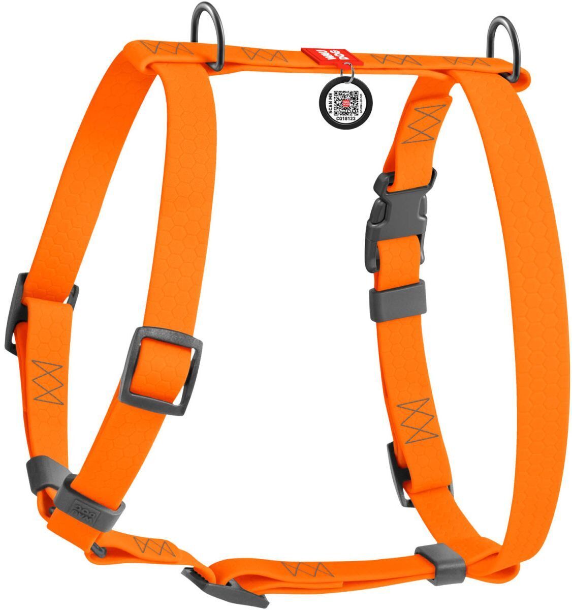 Шлея для собак WAUDOG Waterproof анатомічна Н-подібна S помаранчева (32944) фото1