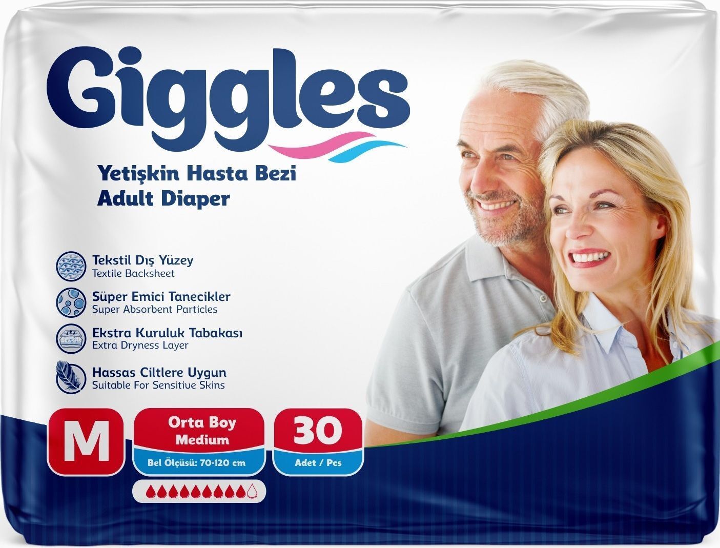 Підгузки для дорослих Giggles Medium 85-125 см 30 шт (8680131201105) фото1