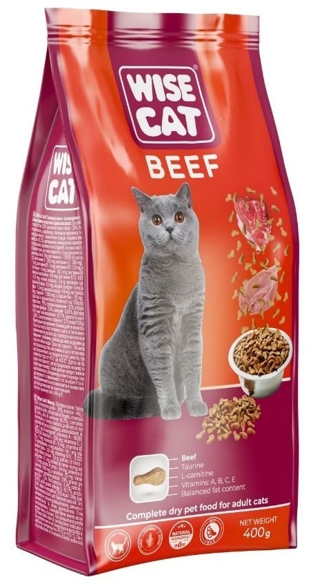 Сухий корм для кішок Wise Cat Beef 400 г (4820111141722) фото1