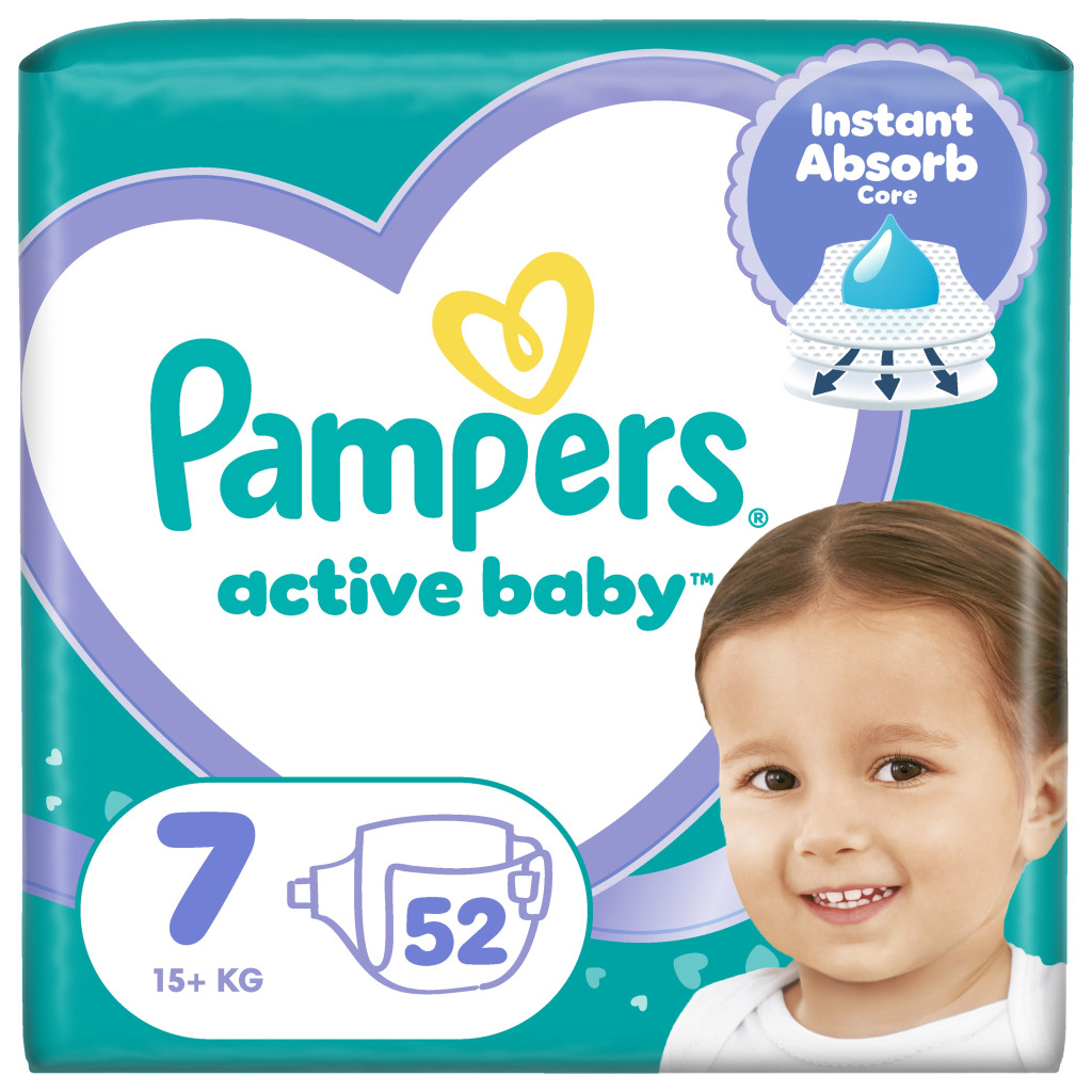 Підгузки Pampers Active Baby Розмір 7 (15+ кг) 52 шт (8006530230131) фото1