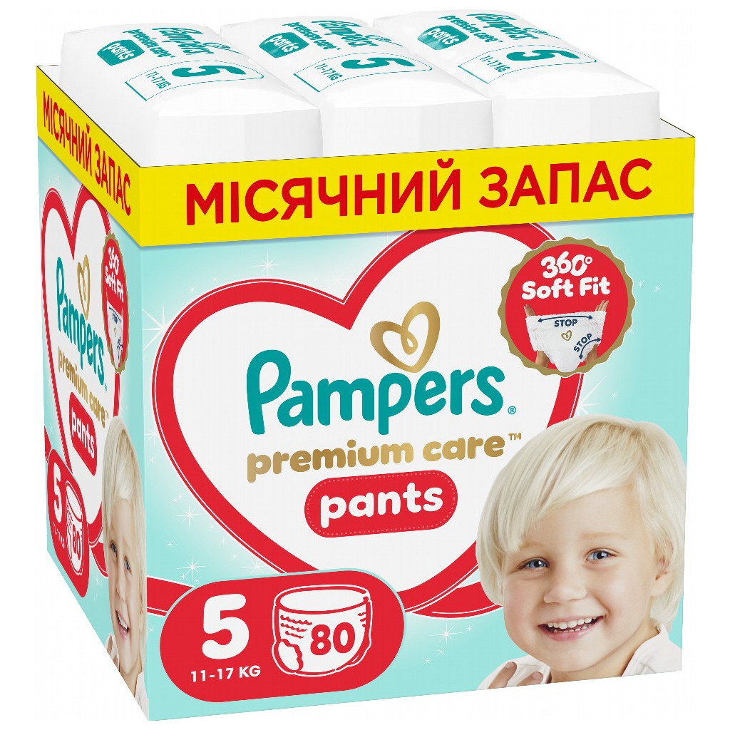 Підгузки Pampers Premium Care Pants Розмір 5 (11-17 кг) 80 шт (8006530320153) фото1