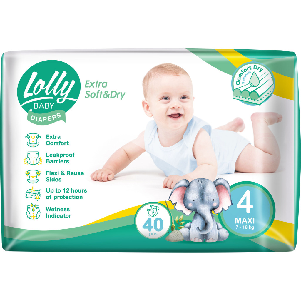 Підгузки Lolly Soft Maxi 4 7-18 кг 40 шт (4820174981266) фото1