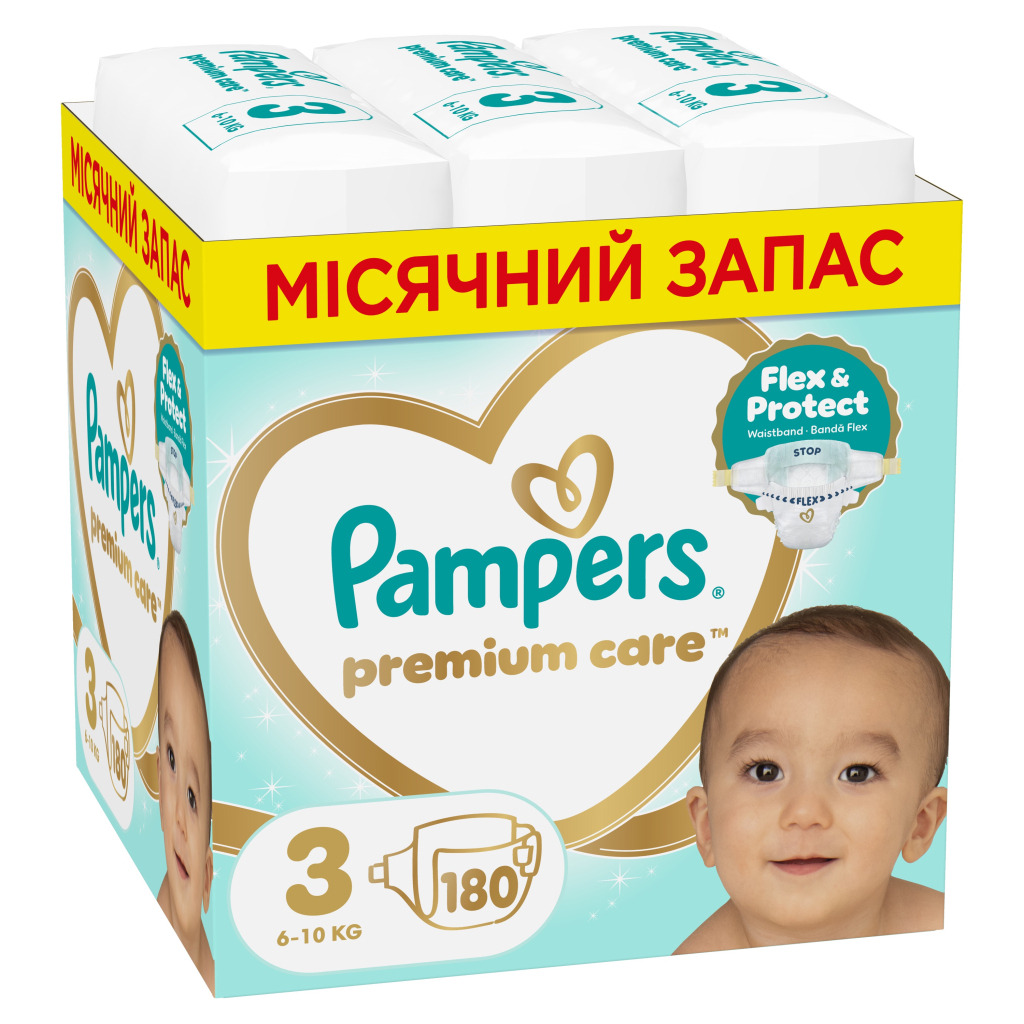 Підгузки Pampers Premium Care Розмір 3 (6-10 кг) 180 шт (8006530223720) фото1