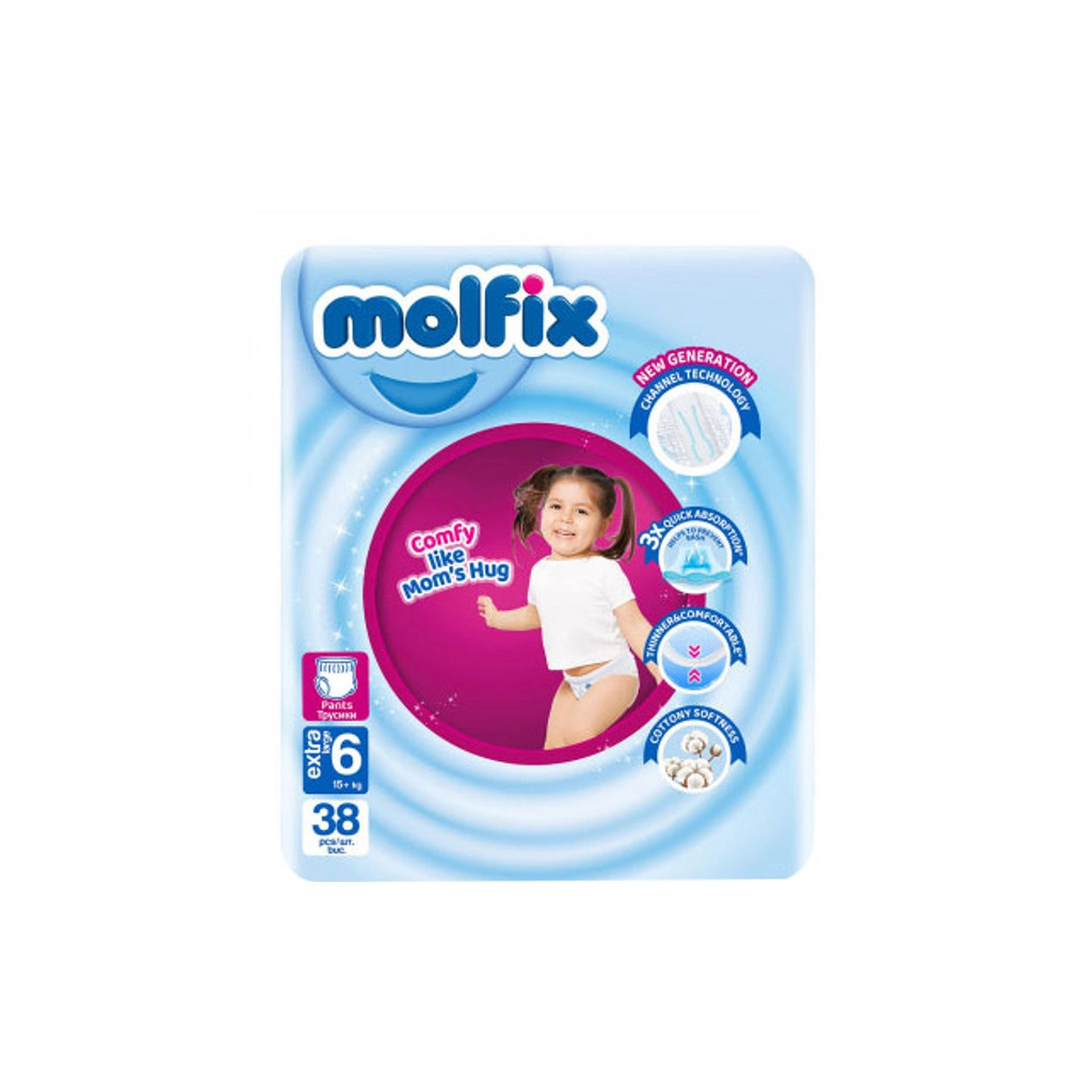 Подгузники-трусики Molfix 6 Extra Large 15+ кг 38 шт. (8690536842735) фото1