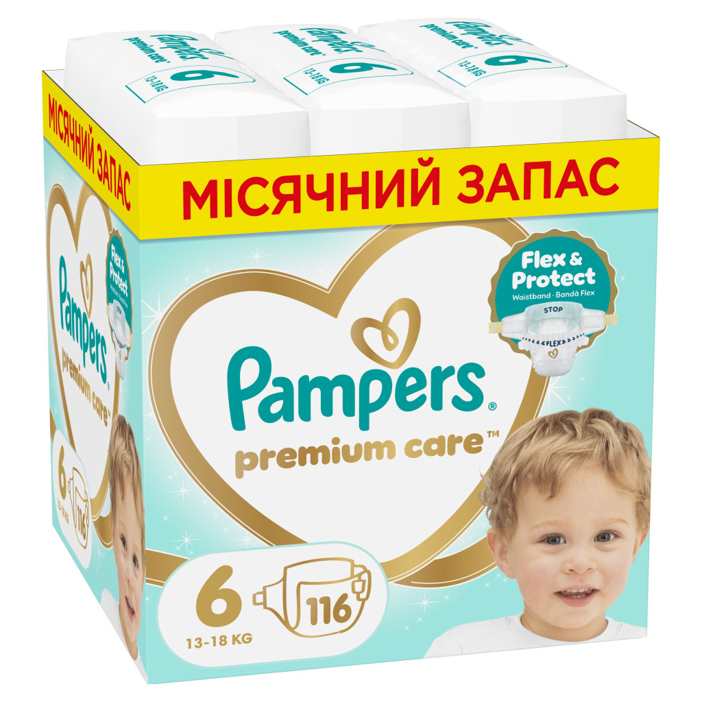 Підгузки Pampers Premium Care Розмір 6 (13-18 кг) 116 шт (8006530223744) фото1
