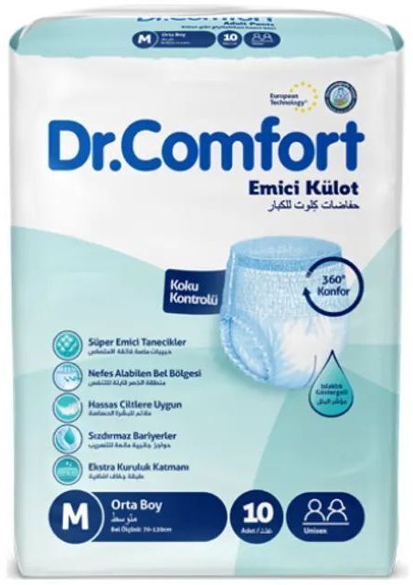 Підгузки для дорослих Dr.Comfort Medium 70-120 см 10 шт (8680131205639) фото1