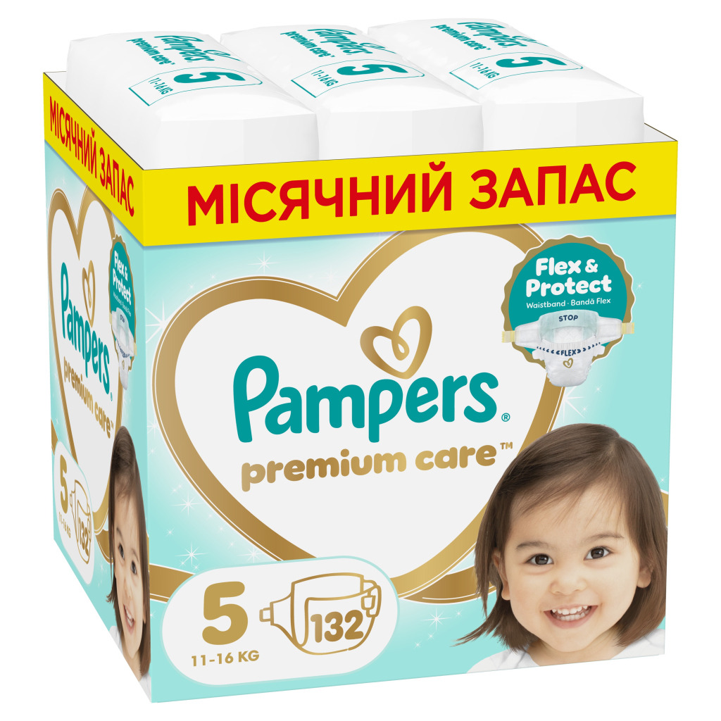 Підгузки Pampers Premium Care Розмір 5 (11-16 кг) 132 шт (8006530223478) фото1