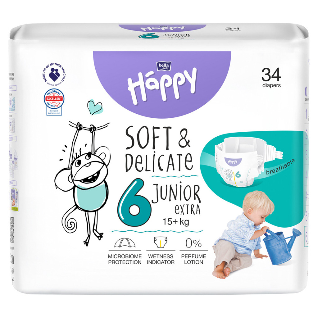 Подгузники Bella Happy 6 Junior Extra 15+ кг, 34 шт. (5900516605544) фото1