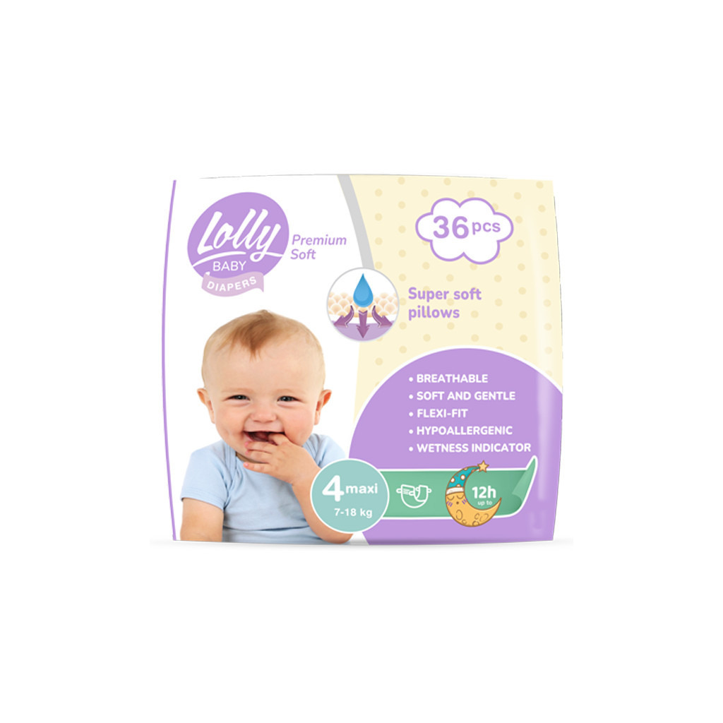 Подгузники Lolly Premium Soft 4 (7-18 кг) 36 шт (4820174981044) фото1