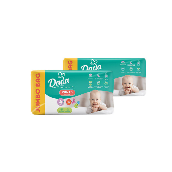 Подгузники Dada Extra Soft 4 Maxi (9-15 кг) 128 шт. (2 упаковки по 64 шт.) (4820174989538)